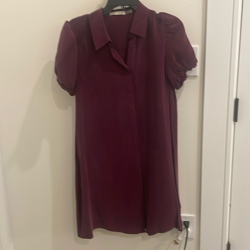 Alice+Olivia Jem shirt dress in purple  size XL